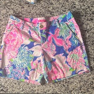 Lilly Pulitzer Women's Floral Shorts - Pink and Blue